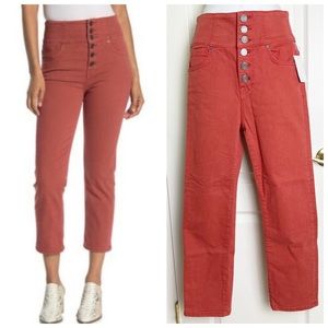 Joie Laurelle high Rise button fly crop jeans Size 26 Burnt Orange NEW
